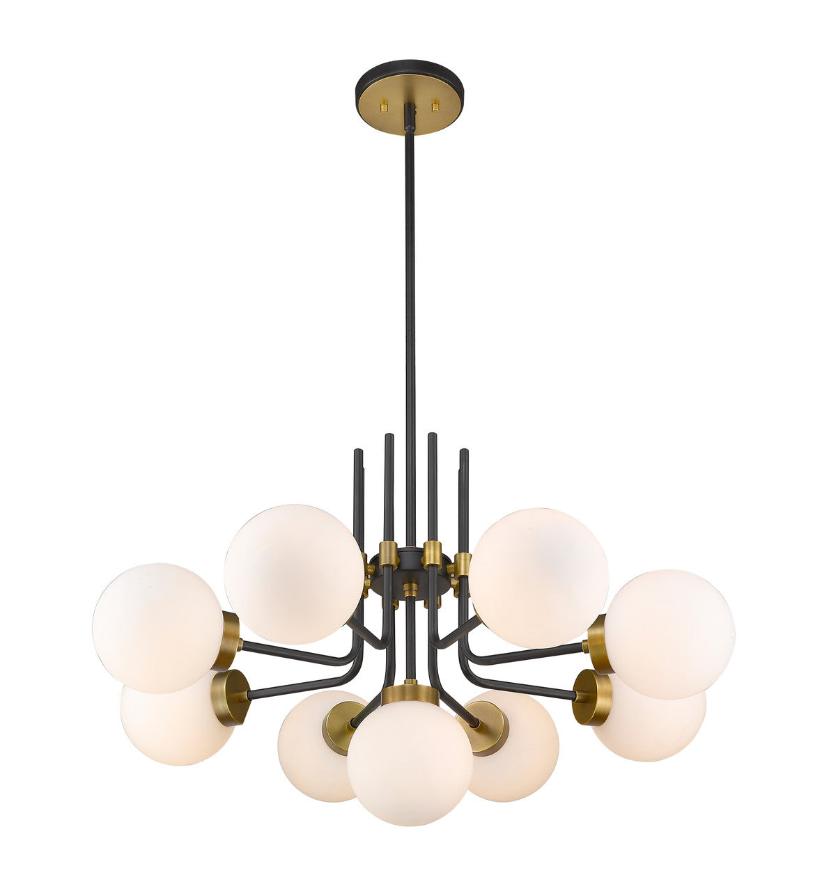 Z-Lite Parsons 9 Light Chandelier in Matte Black + Olde Brass 477-9MB-OBR