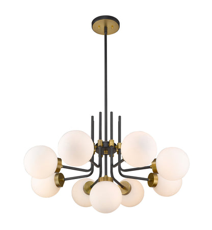 Z-Lite Parsons 9 Light Chandelier in Matte Black + Olde Brass 477-9MB-OBR