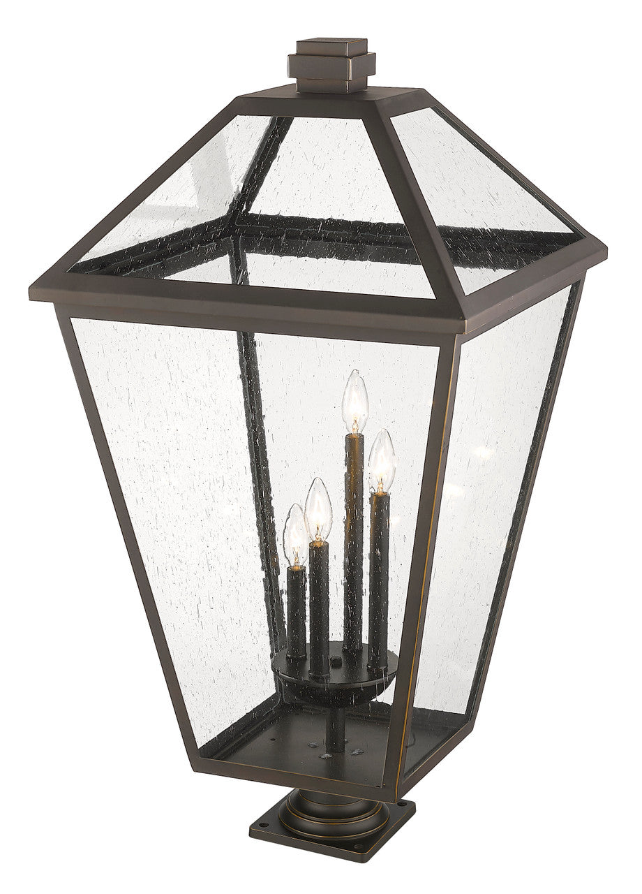 Z-Lite Talbot 4 Light Outdoor Pier Mounted Fixture in Oil Rubbed Bronze 579PHXLXR-533PM-ORB