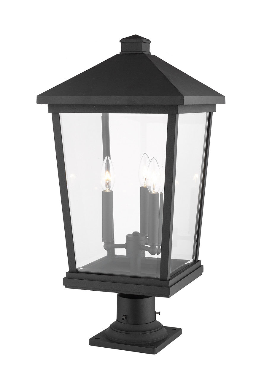 Z-Lite Beacon 3 Light Outdoor Pier Mounted Fixture in Black 568PHXLR-533PM-BK