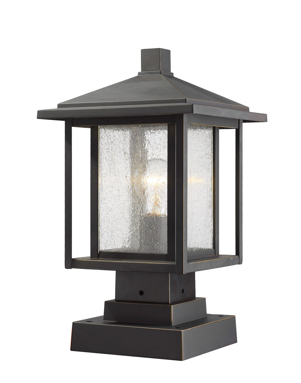 Z-Lite Aspen 1 Light Outdoor Pier Mounted Fixture in Oil Rubbed Bronze 554PHMS-SQPM-ORB