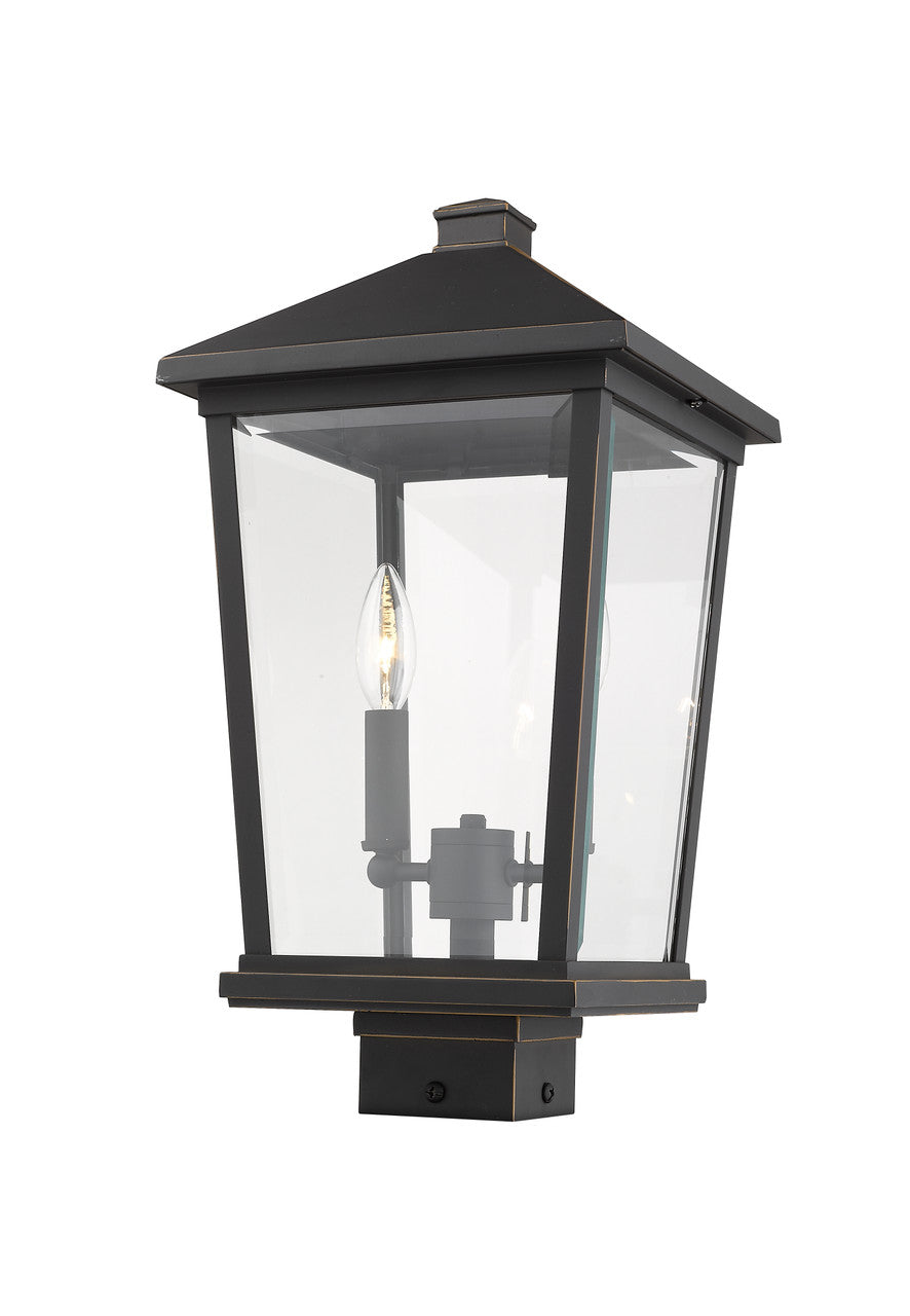 Z-Lite Beacon 2 Light Outdoor Post Mount Fixture in Oil Rubbed Bronze 568PHBS-ORB