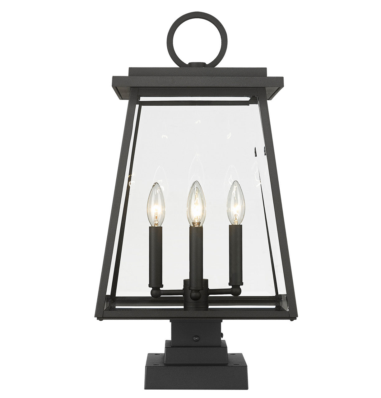 Z-Lite Broughton 4 Light Outdoor Pier Mounted Fixture in Black 521PHBS-SQPM-BK