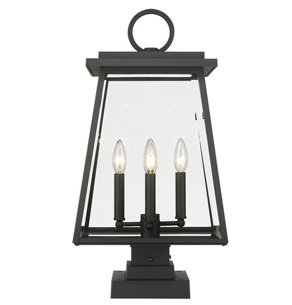 Z-Lite Broughton 4 Light Outdoor Pier Mounted Fixture in Black 521PHBS-SQPM-BK