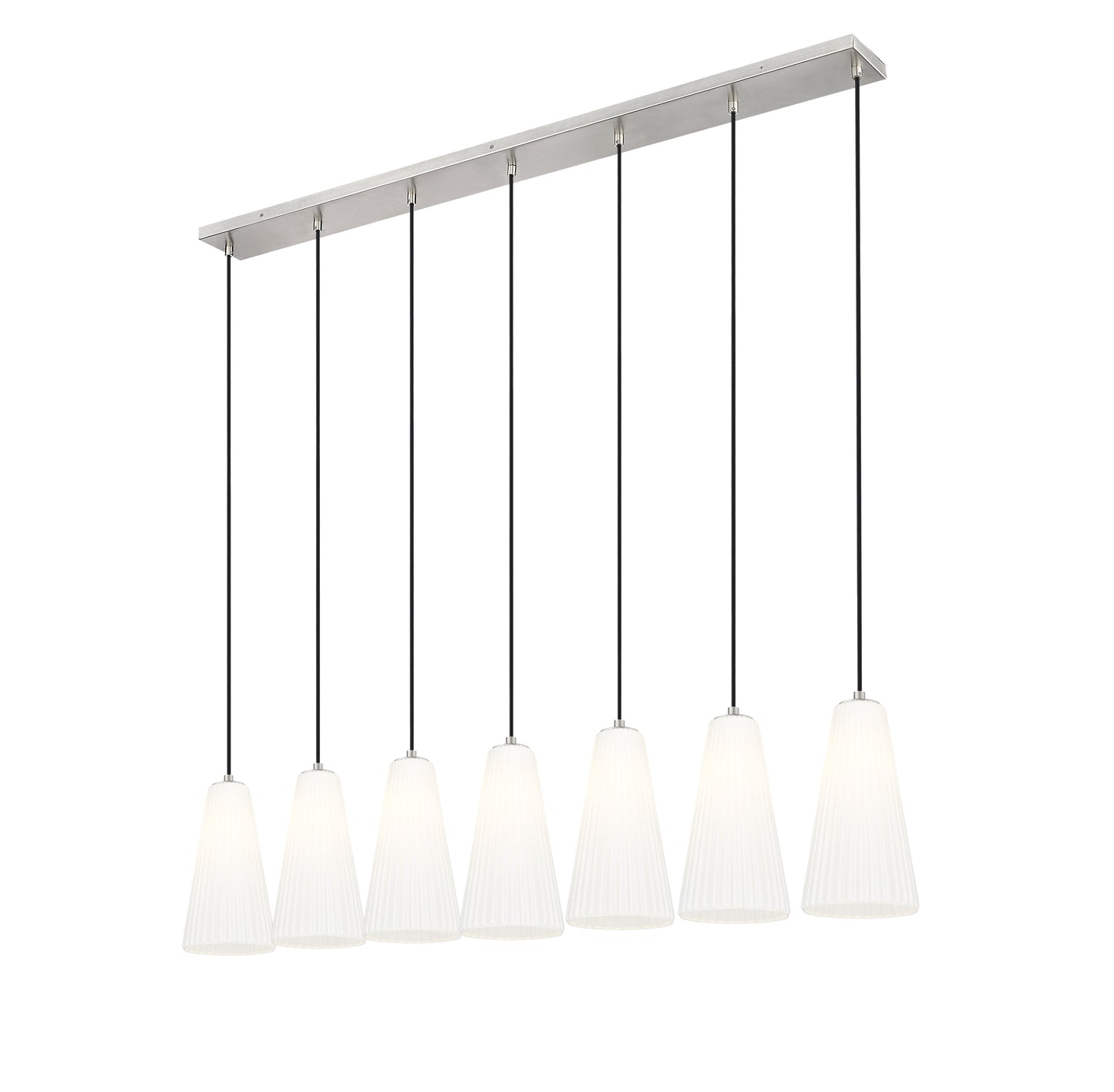 Z-Lite Farrell 7 Light Linear Chandelier in Brushed Nickel 3043P7-7L-BN