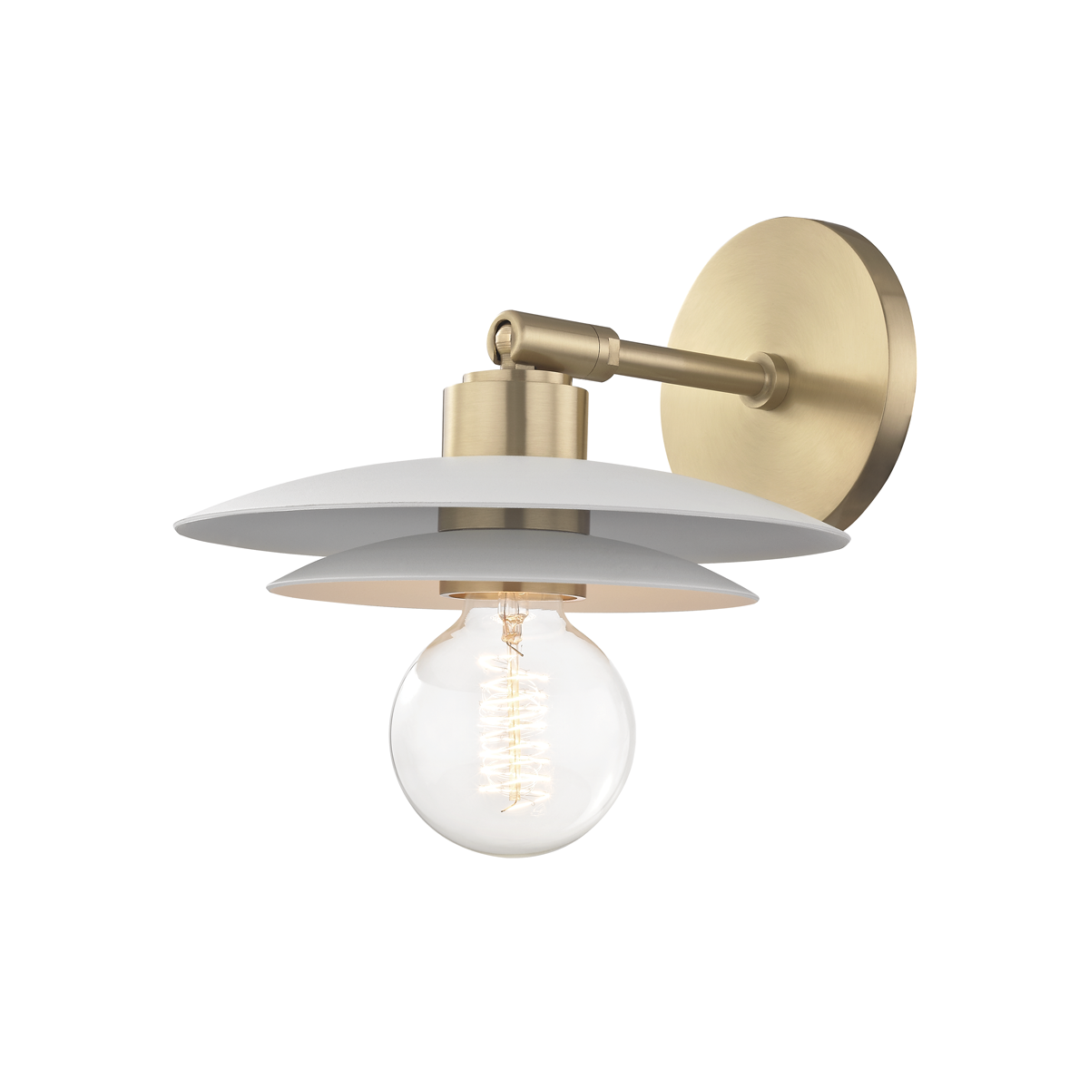 Mitzi 1 Light Wall Sconce in Aged Brass/Soft Off White H175101S-AGB/WH