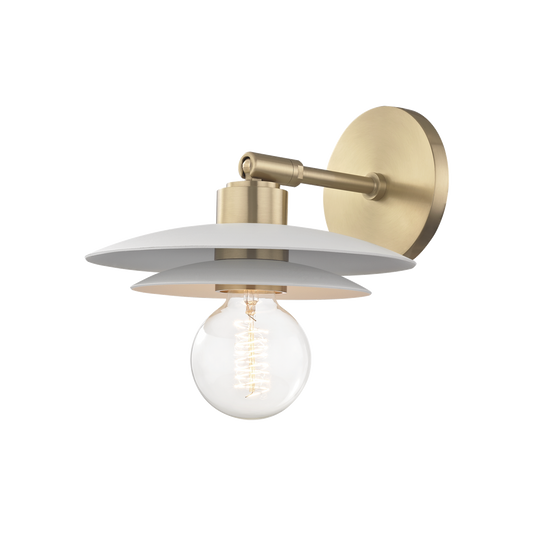 Mitzi 1 Light Wall Sconce in Aged Brass/Soft Off White H175101S-AGB/WH