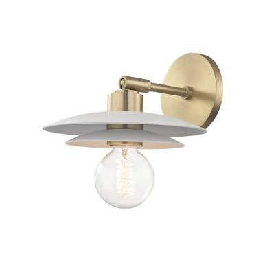 Mitzi 1 Light Wall Sconce in Aged Brass/Soft Off White H175101S-AGB/WH