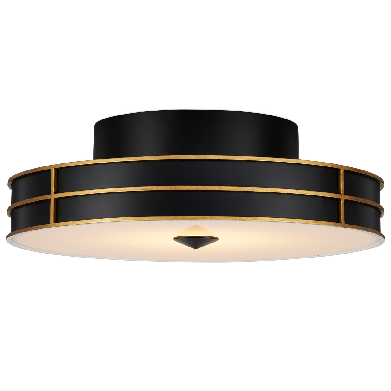 Currey & Co. Fielding 24" Black 1-Light LED Flush Mount 9999-0071