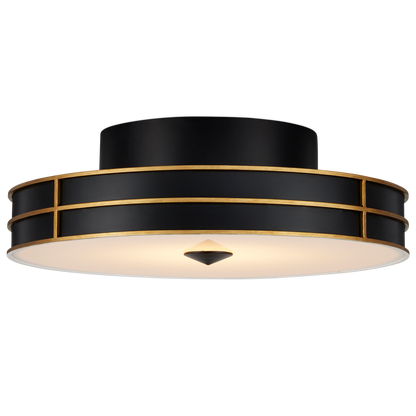 Currey & Co. Fielding 24" Black 1-Light LED Flush Mount 9999-0071