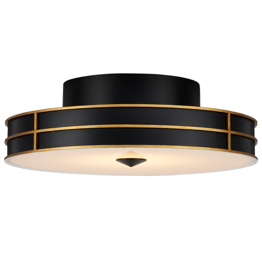 Currey & Co. Fielding 24" Black 1-Light LED Flush Mount 9999-0071