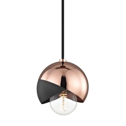 Mitzi 1 Light Pendant in Polished Copper/Black H168701-POC/BK