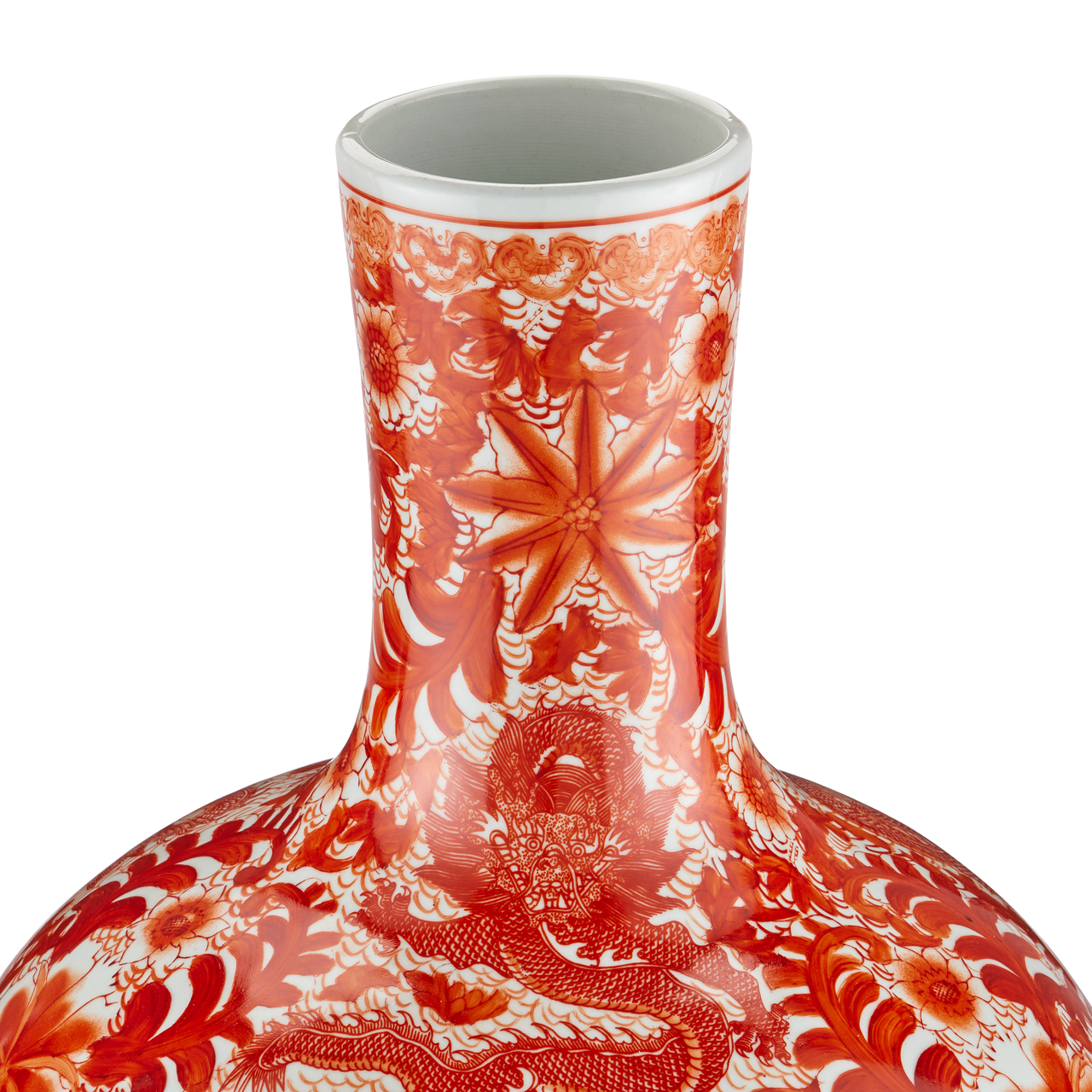 Currey & Co. Biarritz Coral Fern Long Neck Vase 1200-0845