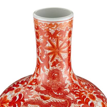 Currey & Co. Biarritz Coral Fern Long Neck Vase 1200-0845