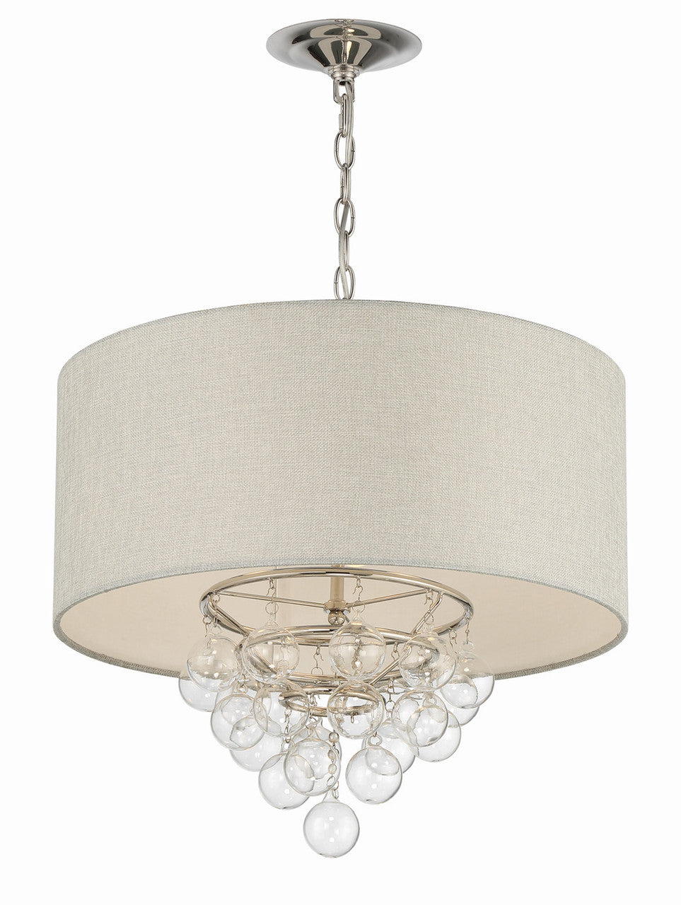 Lumanity Lighting Avery 3-Light Statement Drum Chandelier in Polished Nickel  L090-0023