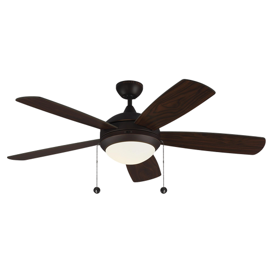 Generation Lighting  Fans Discus Classic 52-inch indoor 5-blade ceiling fan in roman bronze finish with reversible motor and integrated LED light kit included 5DIC52RBD-V1