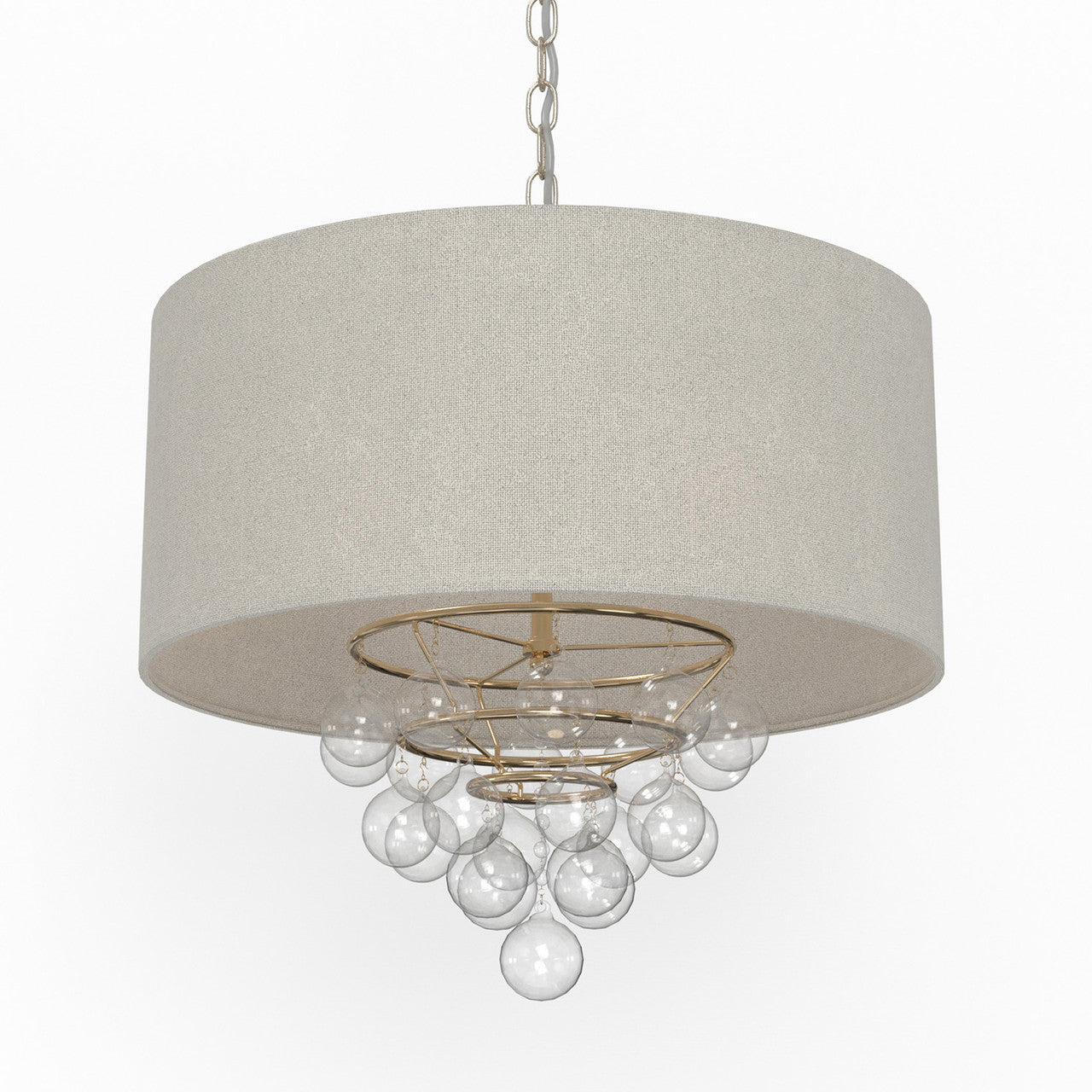 Lumanity Lighting Avery 3-Light Statement Drum Chandelier in Polished Nickel  L090-0023