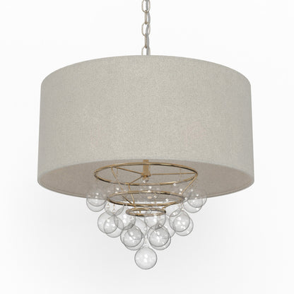 Lumanity Lighting Avery 3-Light Statement Drum Chandelier in Polished Nickel  L090-0023