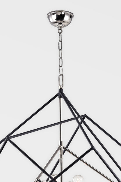 Hudson Valley Lighting Roundout Chandelier in Polished Nickel/black 1255-PN/BK