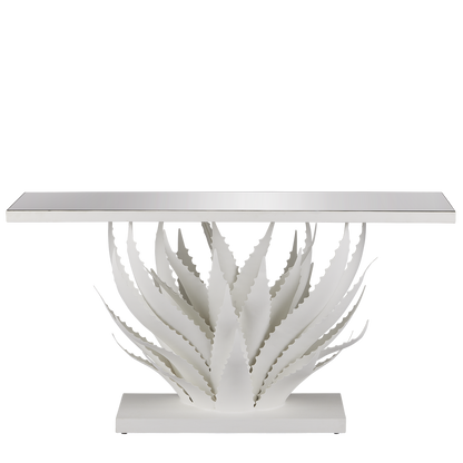 Currey & Co. Agave White Console Table 4000-0168