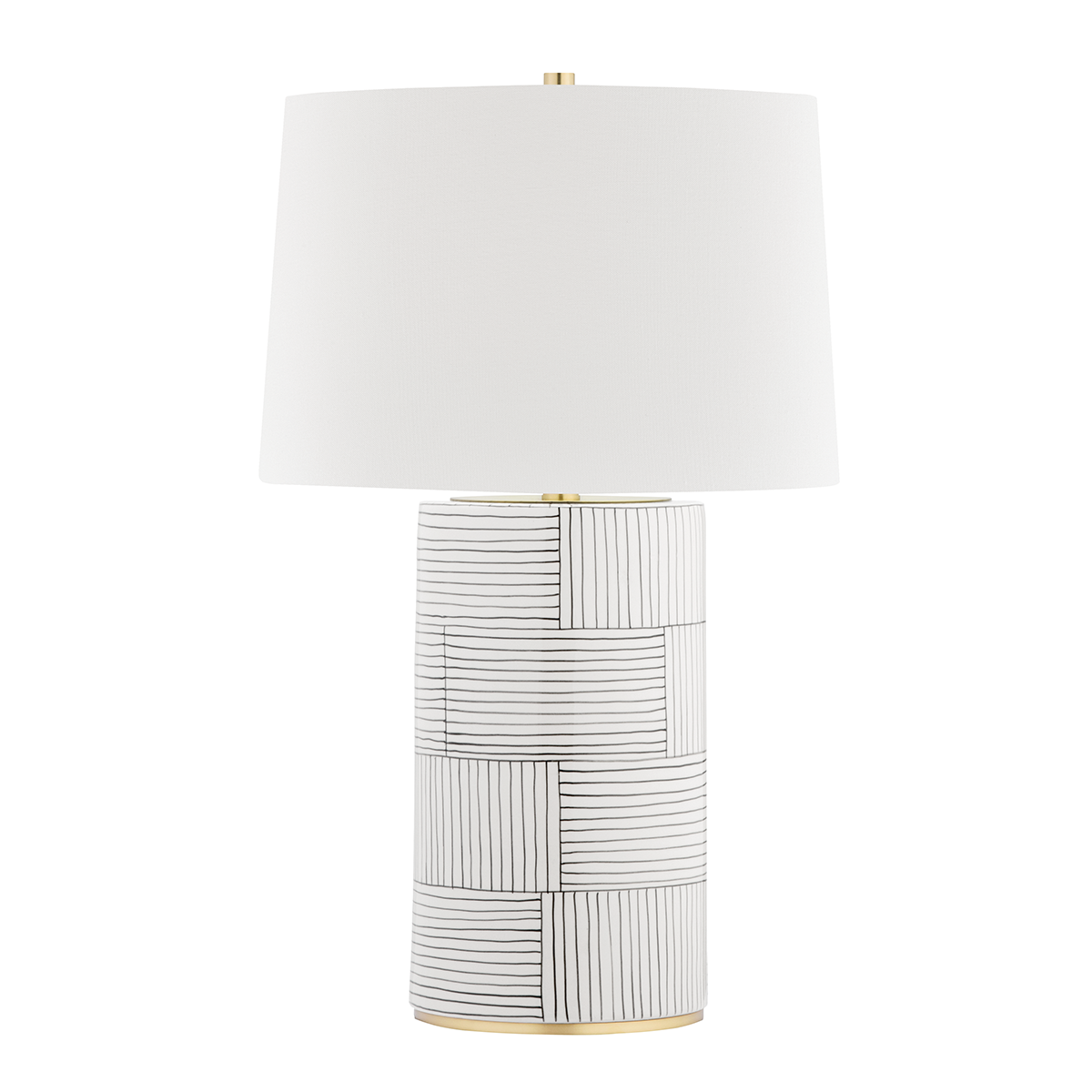 Hudson Valley Lighting Borneo Table Lamp in Aged Brass/stripe Combo L1376-AGB/ST