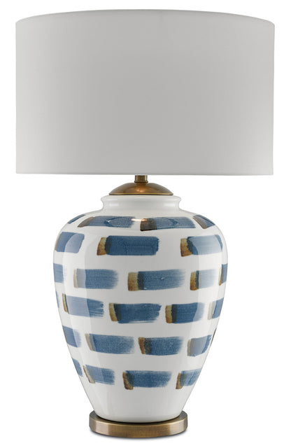 Currey & Co. Brushstroke Blue & White Table Lamp 6000-0019