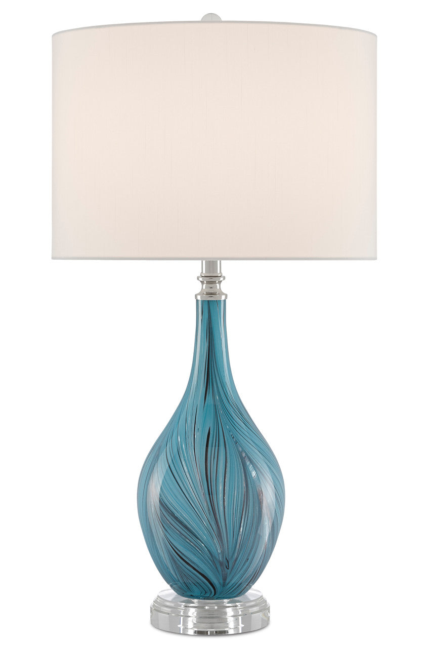 Currey & Co. Lupo Aqua Table Lamp 6000-0497