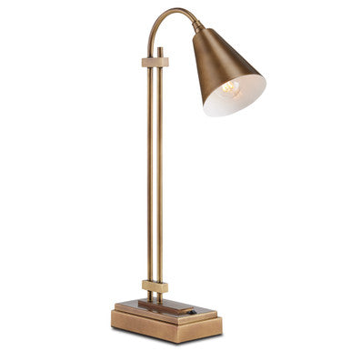 Currey & Co. Symmetry Brass Desk Lamp 6000-0782