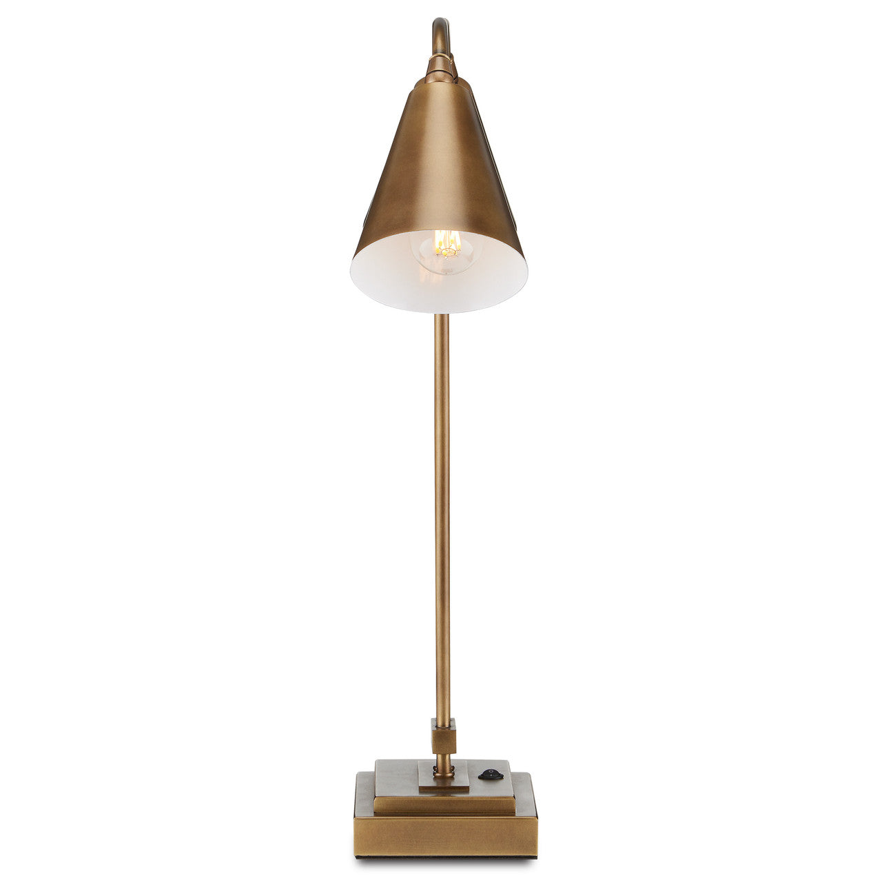 Currey & Co. Symmetry Brass Double Desk Lamp 6000-0784