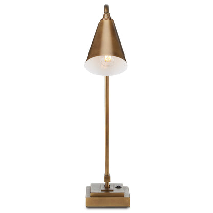 Currey & Co. Symmetry Brass Double Desk Lamp 6000-0784