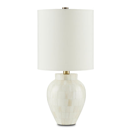 Currey & Co. Osso White Round Table Lamp 6000-0862