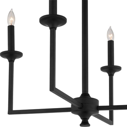 Quorum  Eldorado 4 Light Chandlier - Matte Black 6005-4-59