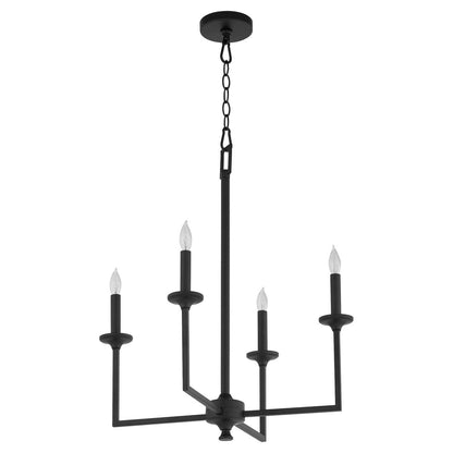 Quorum  Eldorado 4 Light Chandlier - Matte Black 6005-4-59