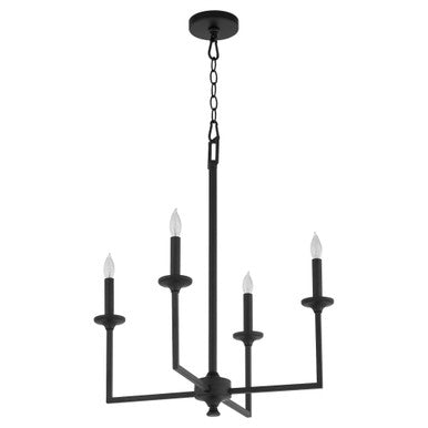 Quorum  Eldorado 4 Light Chandlier - Matte Black 6005-4-59