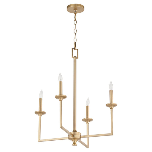 Quorum  Eldorado 4 Light Chandlier - Aged Brass 6005-4-80