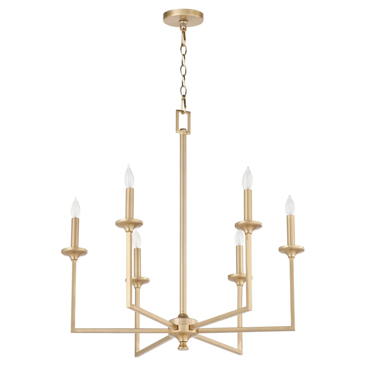 Quorum  Eldorado 6 Light Chandlier - Aged Brass 6005-6-80