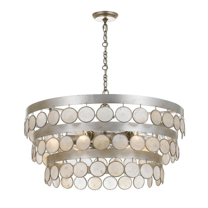 Crystorama Coco 6 Light Antique Silver Chandelier 6006-SA