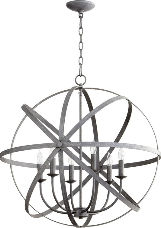 Quorum Celeste Chandelier in Zinc 6009-6-17