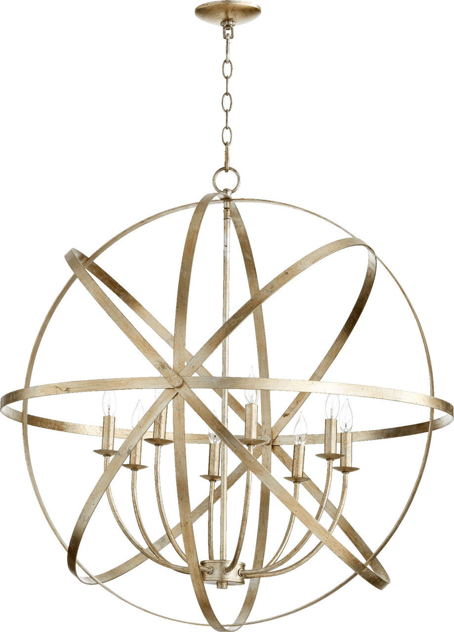 Quorum Celeste Chandelier in Aged Silver Leaf 6009-8-60