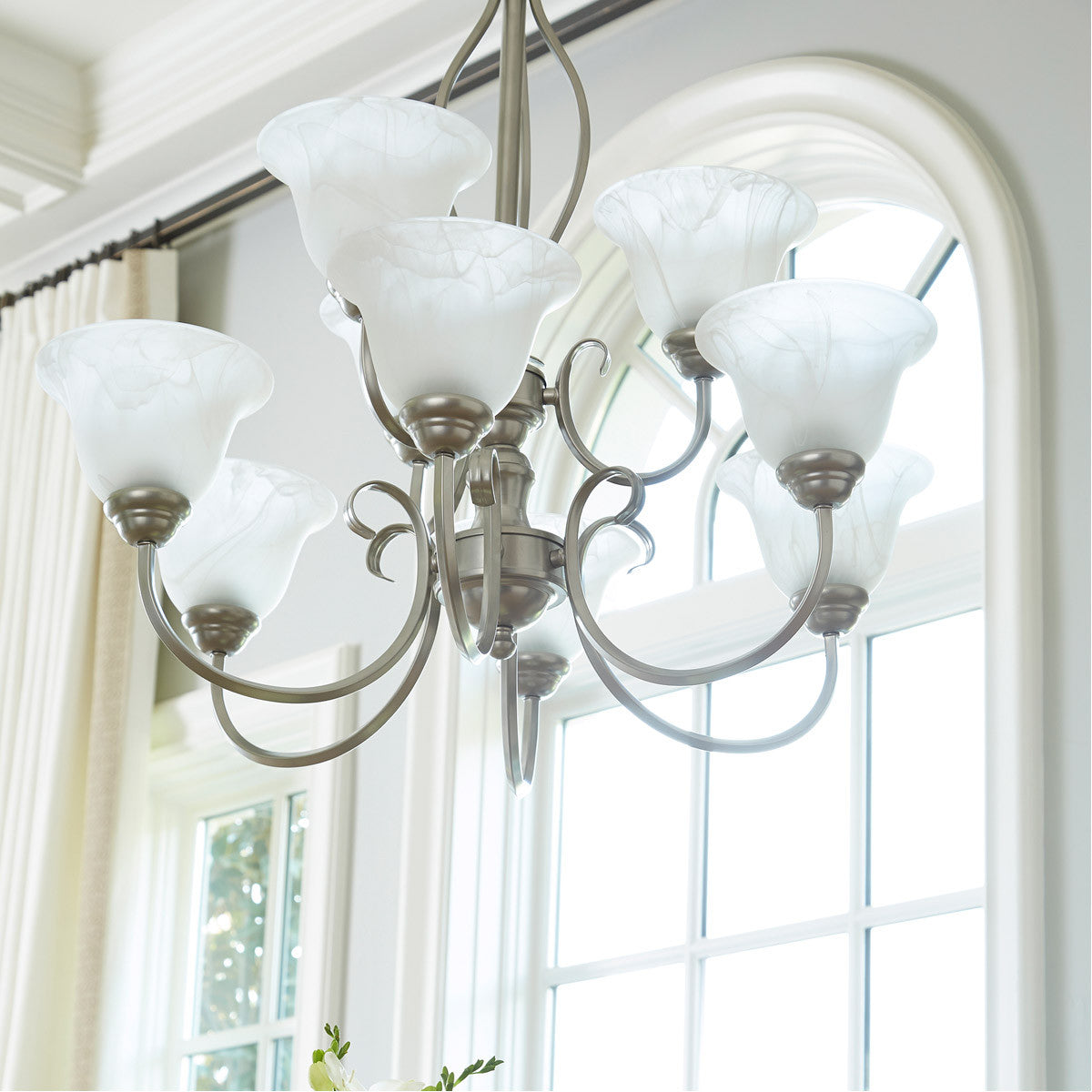 Quorum Spencer Chandelier in Classic Nickel 6010-9-64