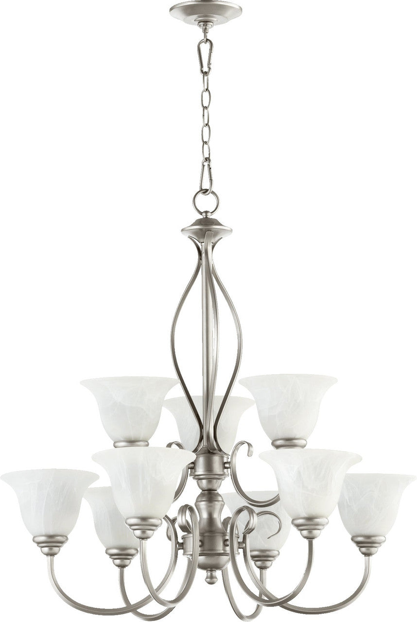 Quorum Spencer Chandelier in Classic Nickel 6010-9-64