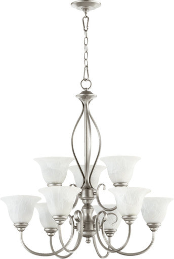 Quorum Spencer Chandelier in Classic Nickel 6010-9-64