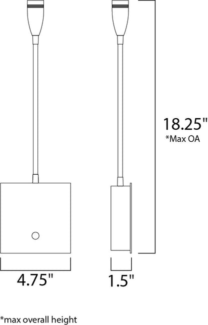 Maxim Hotel 1-Light LED Wall Sconce in Silver 60100SV