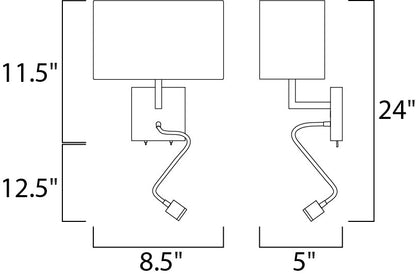 Maxim Hotel 2-Light LED Wall Sconce in Polished Chrome 60117WAPC