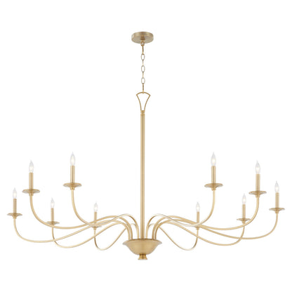 Quorum  Maryse 10 Light Chandlier - Aged Brass 6021-10-80