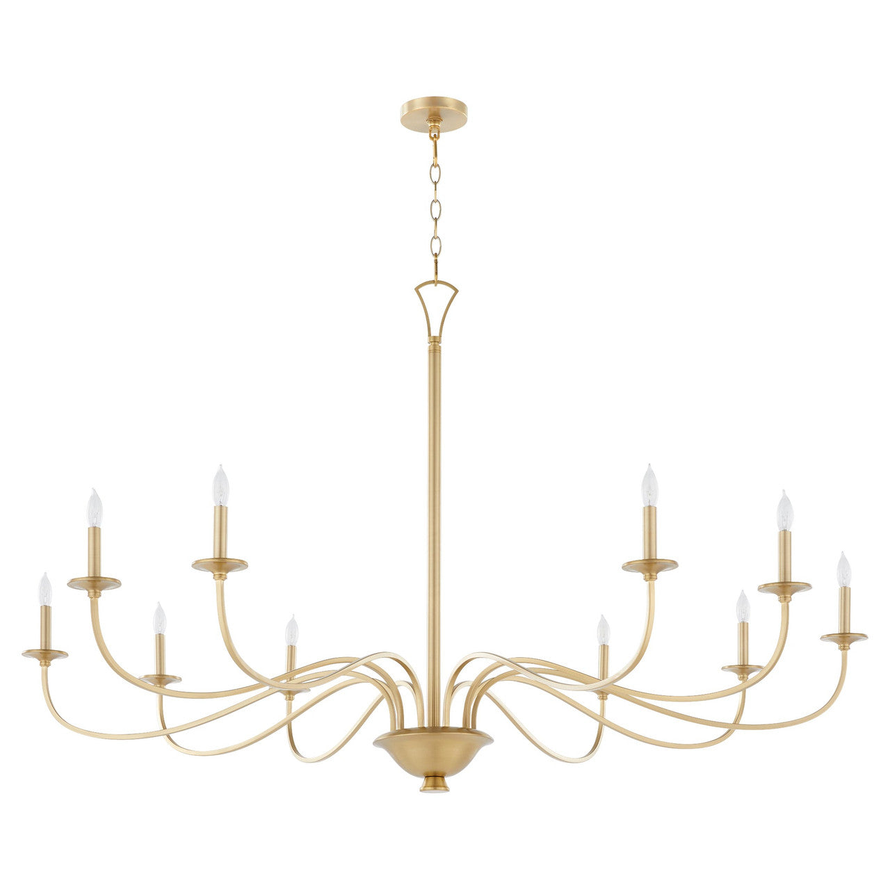 Quorum  Maryse 10 Light Chandlier - Aged Brass 6021-10-80