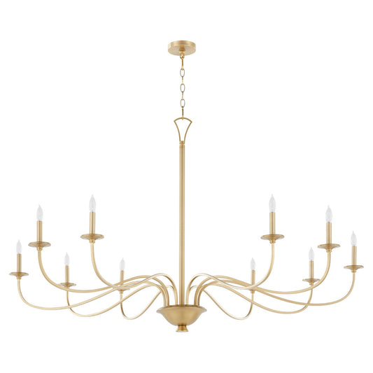 Quorum  Maryse 10 Light Chandlier - Aged Brass 6021-10-80