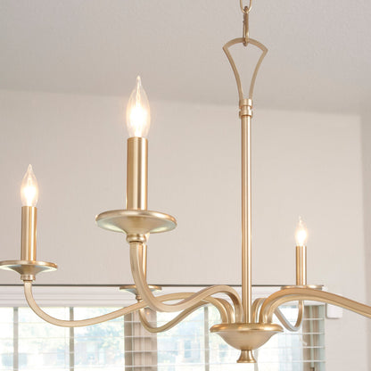 Quorum  Maryse 6 Light Chandlier - Aged Brass 6021-6-80