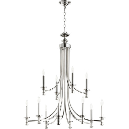 Quorum Rossington Chandelier in Polished Nickel 6022-12-62