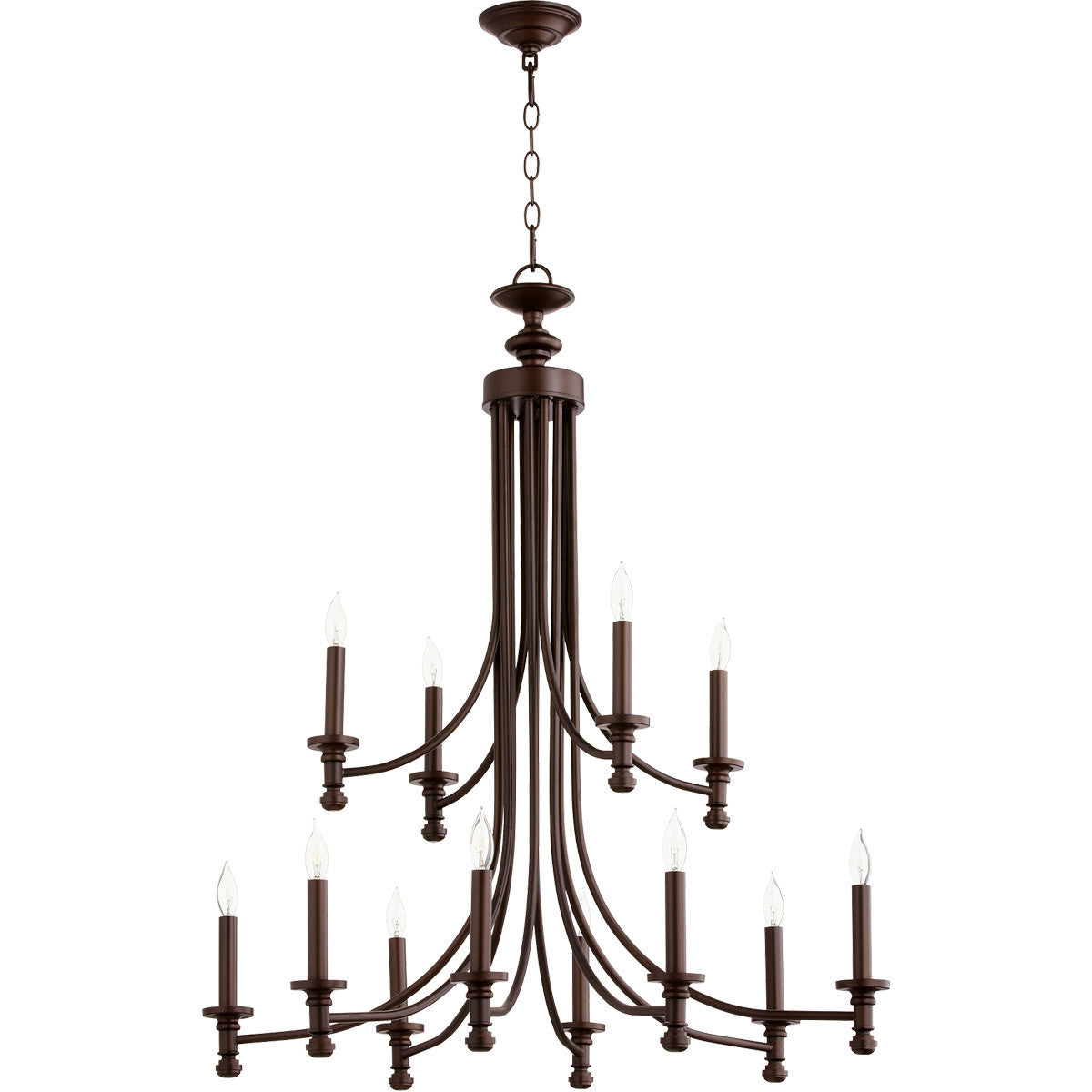 Quorum Rossington Chandelier in Oiled Bronze 6022-12-86